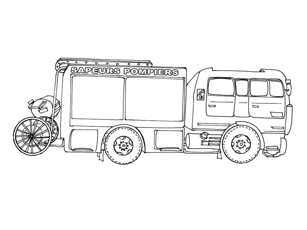 Coloriage Camion de Pompier #135779 (Transport) – Dessin à colorier –  Coloriages à Imprimer Gratuits