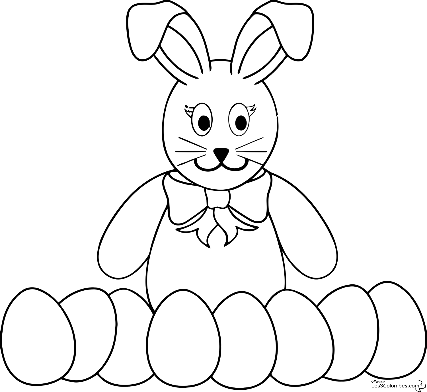 Coloriage de lapin à colorier pour enfants - Coloriages de lapins pour  enfants