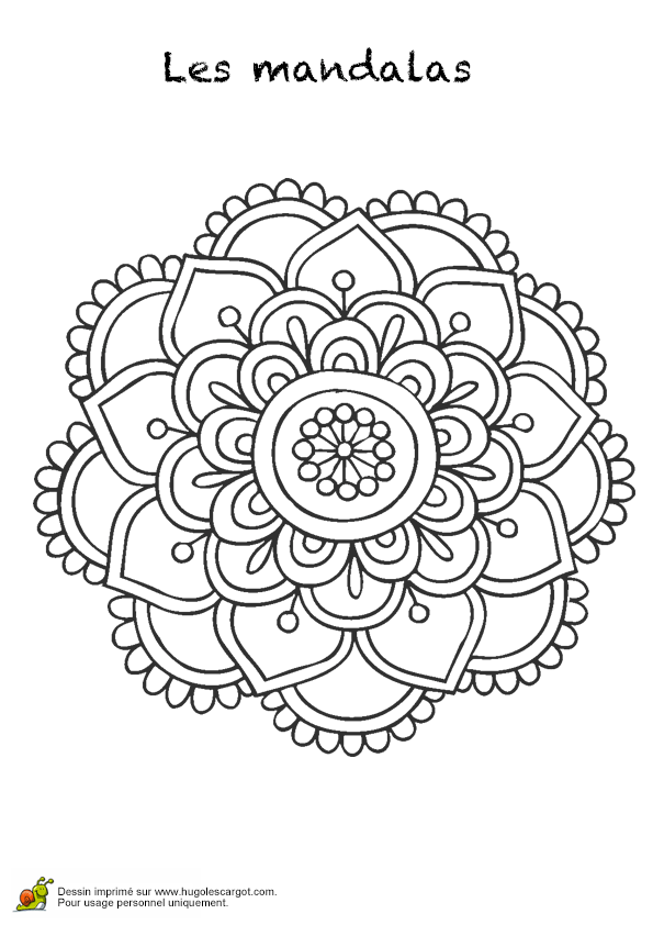 Coloriage Mandala Fleur en Ligne Gratuit à imprimer