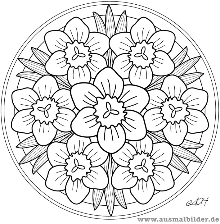 Coloriage Mandala de fleur en Ligne Gratuit à imprimer