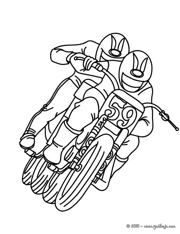 Coloriage Moto-cross et petit saut