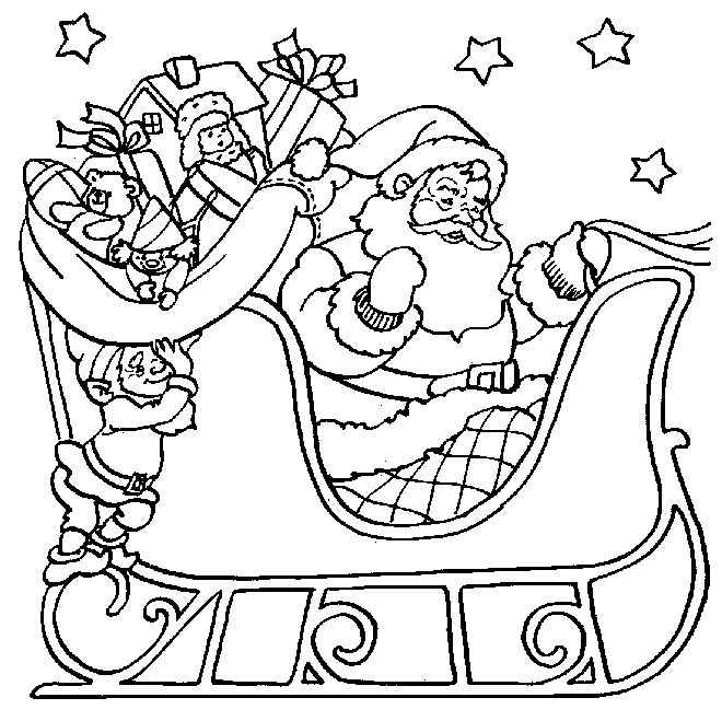 Coloriage Hotte Père Noël en Ligne Gratuit à imprimer
