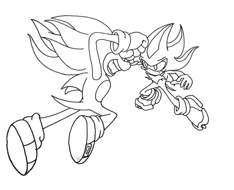 Coloriage sonic shadow the Hedgehog à imprimer