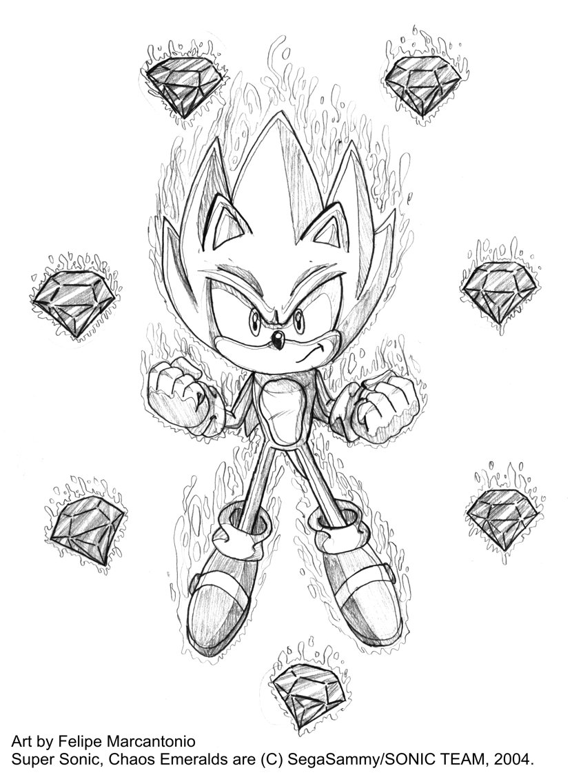 Dessins Gratuits à Colorier - Coloriage Super Sonic à imprimer